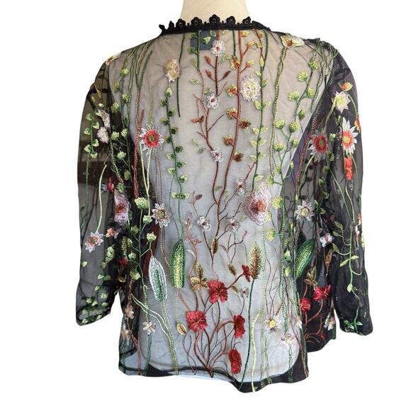 Rabbit Rabbit Rabbit Sheer Embroidered Floral Shrug Whimsigoth 4XL Darkfairy - Picture 4 of 11